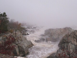 morning fog over Great Falls Park in Virginia 