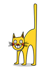 illustration of a bristling cat
