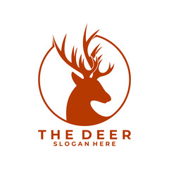 Elegant Deer logo design vector. Simple Deer head logo design template