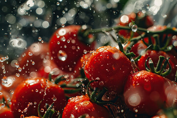 Greeting card with bright holiday composition for happy celebrate la tomatina, abstract vivid composition consists of fictional unreal fantastic vision on background for diverse creative work