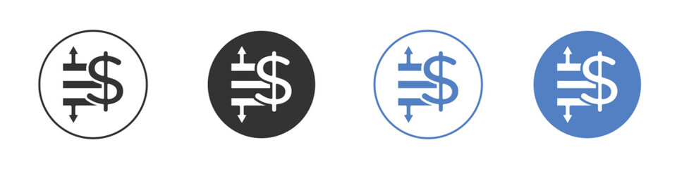 Operating profit loss icon Thin line design. Vector Graphic. EPS 10