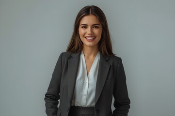 Confident young businesswoman looking at he camera with a smile.