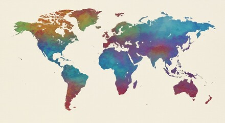Obraz premium World Map Watercolor Continent Atlas Globe