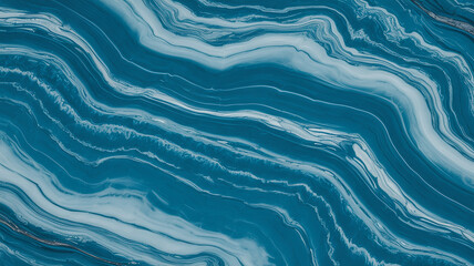 Obraz premium Abstract Teal and White Liquid Marble Texture: Serene Swirling Design for Modern Backgrounds