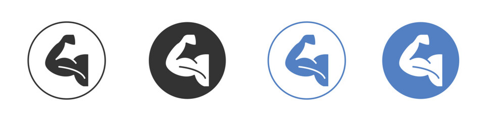 Strong arm icon Thin line design. Vector Graphic. EPS 10