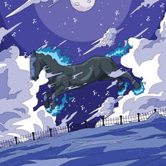 mythical black horse