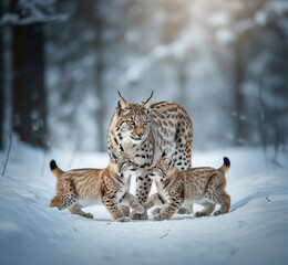 Obraz premium lynx in the forest