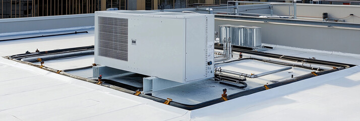 Efficient commercial rooftop HVAC system installation Generative AI