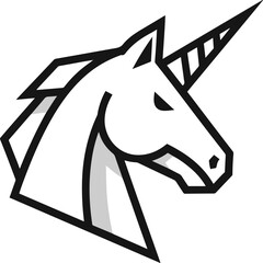 Minimalist Unicorn Construction Logo Design with Text – Simple Modern Branding Template