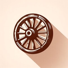 Rustic Cart Wheel Digital Icon