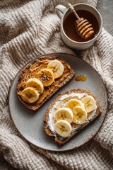 Minimal aesthetic food and lifestyle flat lay with natural light