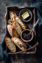 Minimal aesthetic food and lifestyle flat lay with natural light