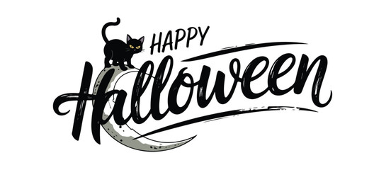 Happy Halloween lettering designs with  text decorated . Text, Typescript, Vector, Halloween, Horror, use in banner, poster etc. 