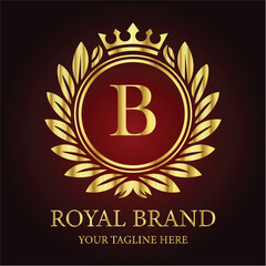 Golden anniversary celebration emblem: vintage laurel wreath and ribbon seal design LOGO B
