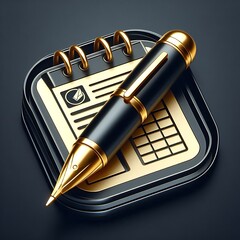 Sleek Pen and Ledger Vector