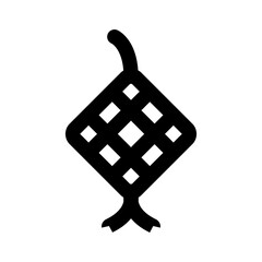 Ketupat Rice Cake icon thick bold line