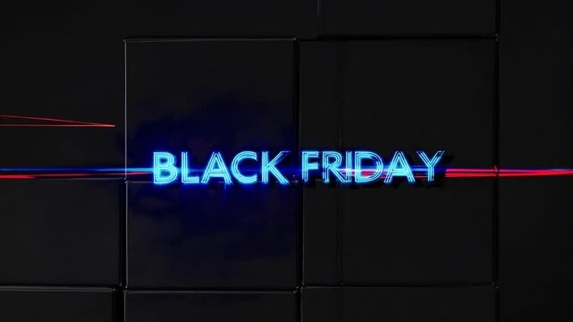 The words 'Black Friday' stand out boldly against a dark black background, creating a dramatic and high-impact design ideal for sales, discounts, and holiday promotions