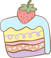 Delicious strawberry cream cake: a sweet dessert illustration perfect for a birthday celebration