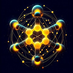 Detailed Molecular Bond Digital Art