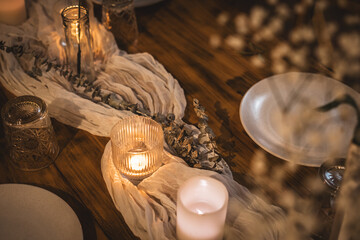 Candlelit Evening Scene Moody Dim Romantic Lighting