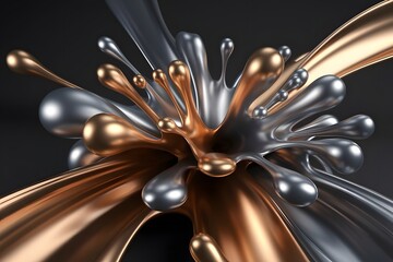 Vibrant 3D Abstract Image of Colorful Paint Splashes