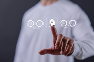 AI Automation, artificial intelligence of futuristic technology.transformation of ideas and the...