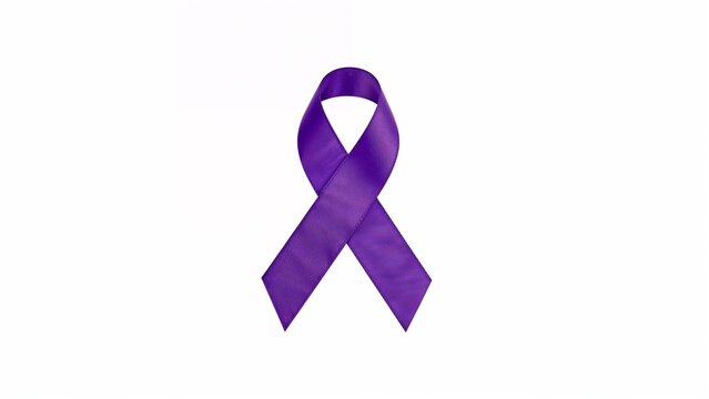 Purple awareness ribbon symbolizing pancreatic cancer and epilepsy