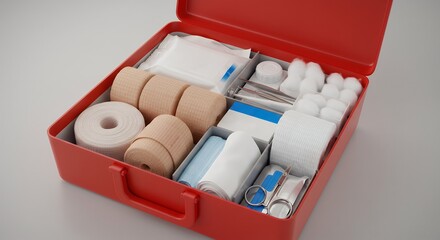 First Aid Kit with Bandages and Supplies