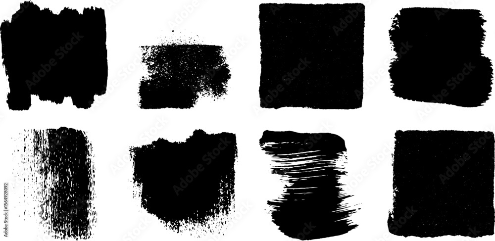 Poster grunge ink textured abstract collection for creative design elements