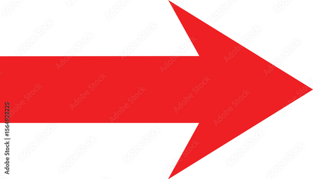 Poster horizontal progression a red arrow pointing directly to the right on a transparent backdrop signifyi