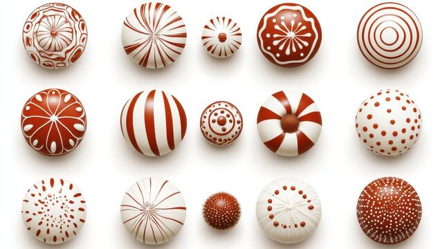 Red and White Sphere Design Collection