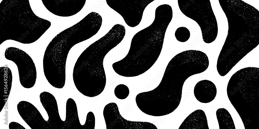 Poster abstract irregular shapes in bold contrast for modern design inspiration