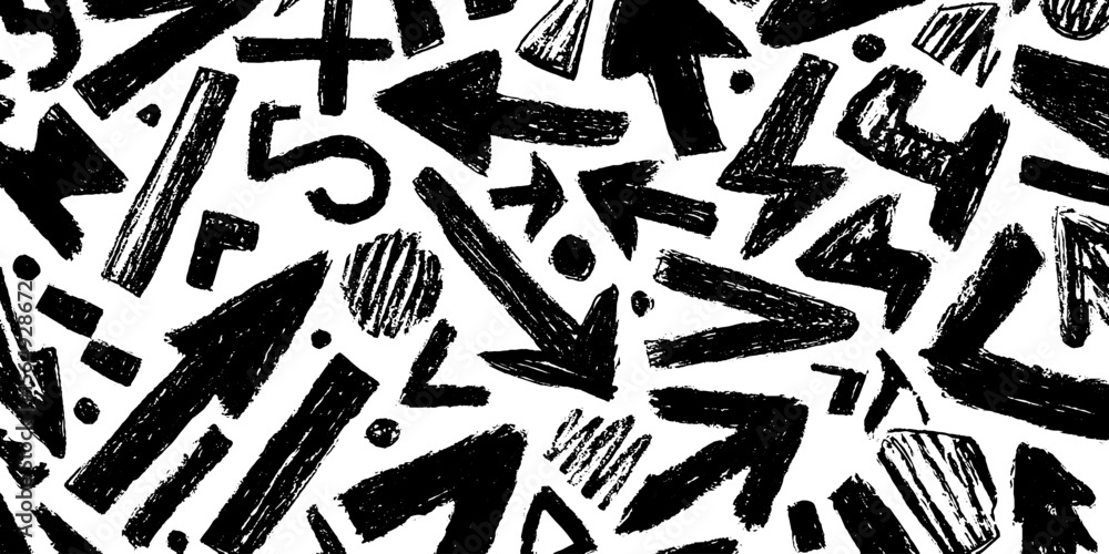 Aufkleber Hand drawn arrow and symbol patterns for creative design and inspiration