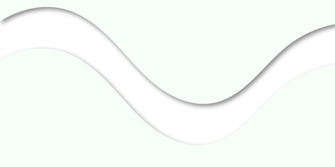 Abstract paper cut layered background with smooth greenish-white curves and 3D shadows. Modern, minimal, wavy design ideal for banners, templates, web layouts, or presentations.