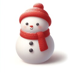 Fototapeta premium Frosted Snowman with Red Scarf