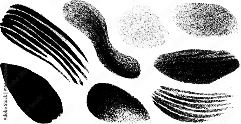 Poster grayscale abstract ink wash shapes for creative design projects