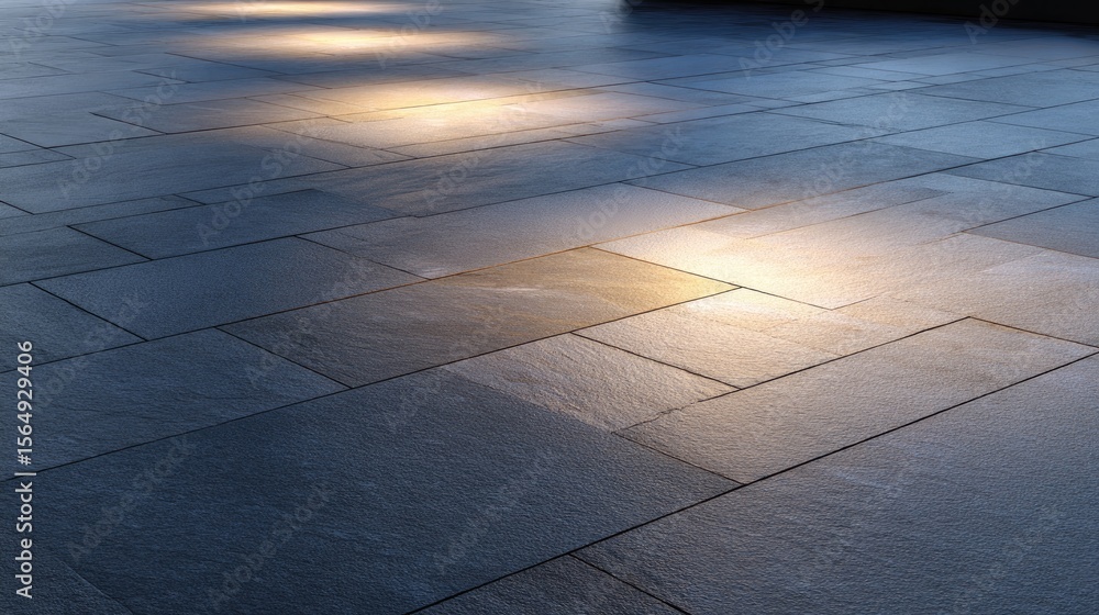 Poster smooth slate flooring with textured surface and soft lighting effects
