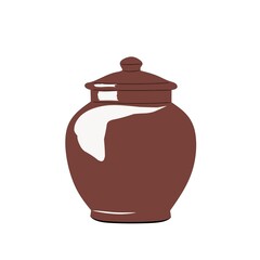 Traditional Korean Onggi Clay Pot Illustration