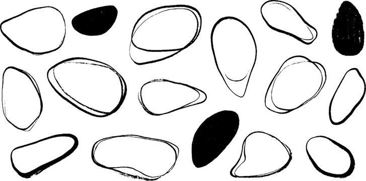 Abstract organic stone and pebble outlines for nature inspired designs