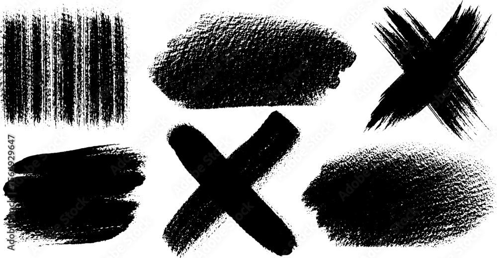 Poster handcrafted ink design kit with cross marks and slashes for creative projects