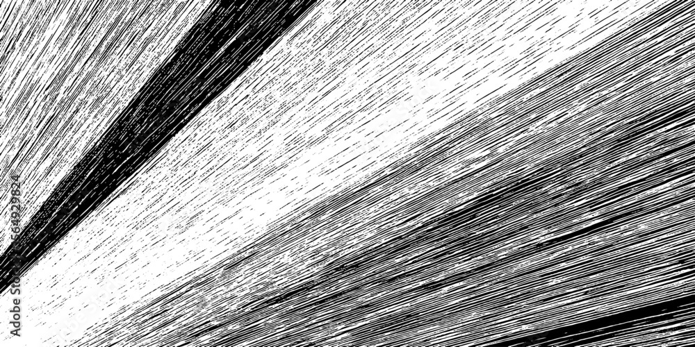 Aufkleber Abstract black hatching lines texture with dynamic sketch design for artistic backgrounds