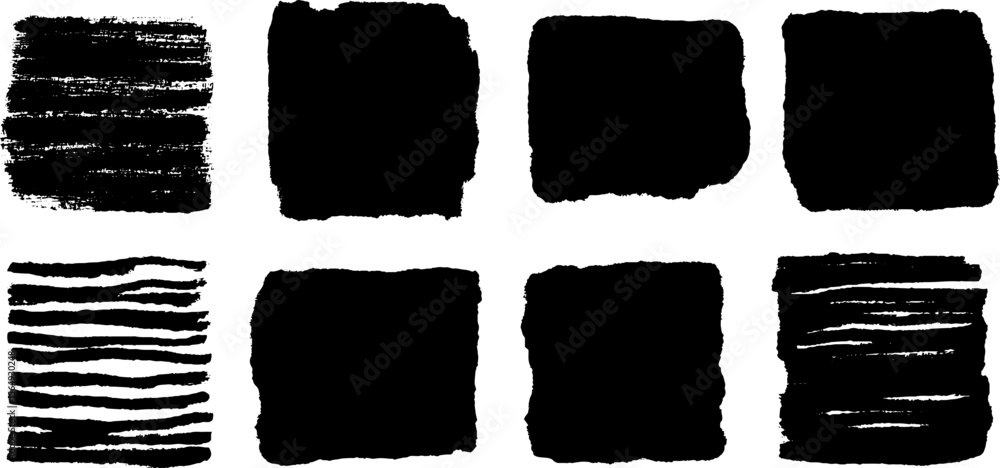 Poster set of abstract black stamp backgrounds for art and design projects
