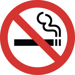 No Smoking Allowed Sign Vector Illustration: A Clear Prohibition Symbol for Tobacco Restriction in Public Areas, Promoting Health and Compliance with Regulations