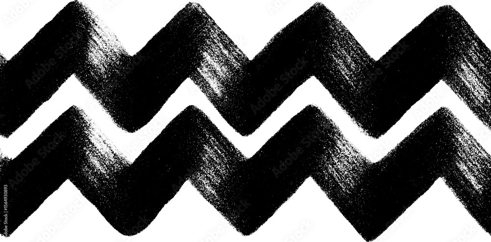 Poster black hand drawn zigzag lines pattern for design and art projects