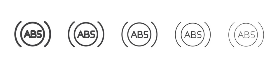 Automotive ABS icon Line graphics illustration symbol
