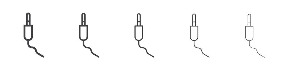 AUX cable icon Line graphics illustration symbol