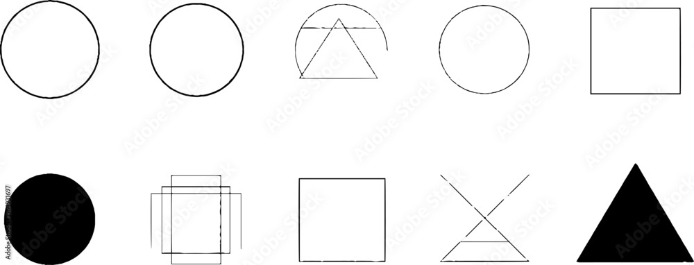 Aufkleber Minimalist geometric shape elements for modern design projects