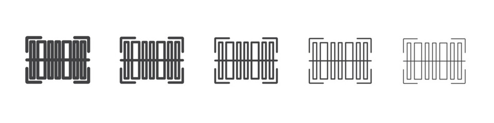 Bar code scanner icon Line graphics illustration symbol