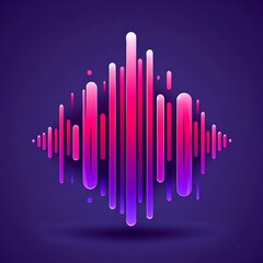Obraz premium Magenta Sound Wave Icon