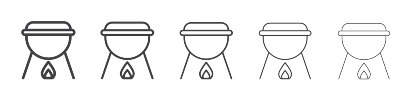 Barbecue grill icon Line graphics illustration symbol